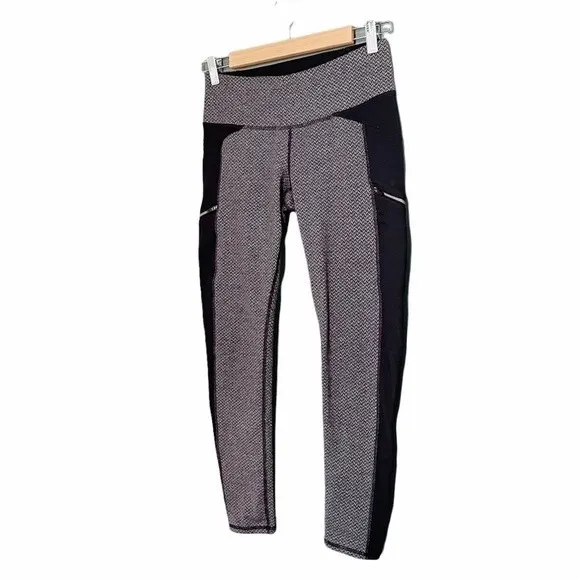 Athleta Leggings Drifter Moto Black & Gray Herringbone Pants Women’s Size Small - Image 5