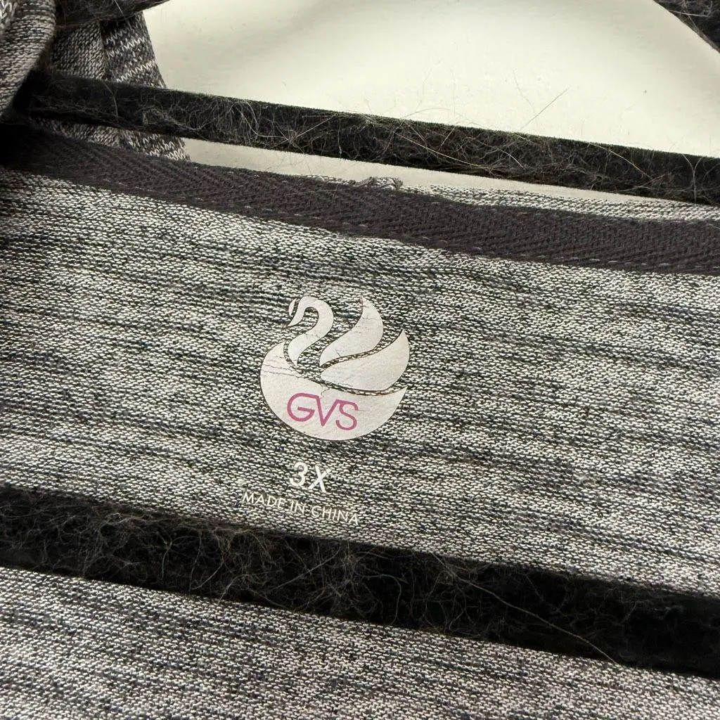 Gloria Vanderbilt Women’s 3X Grey Marled Pullover Hoodie Sweatshirt Sloane New - Image 2