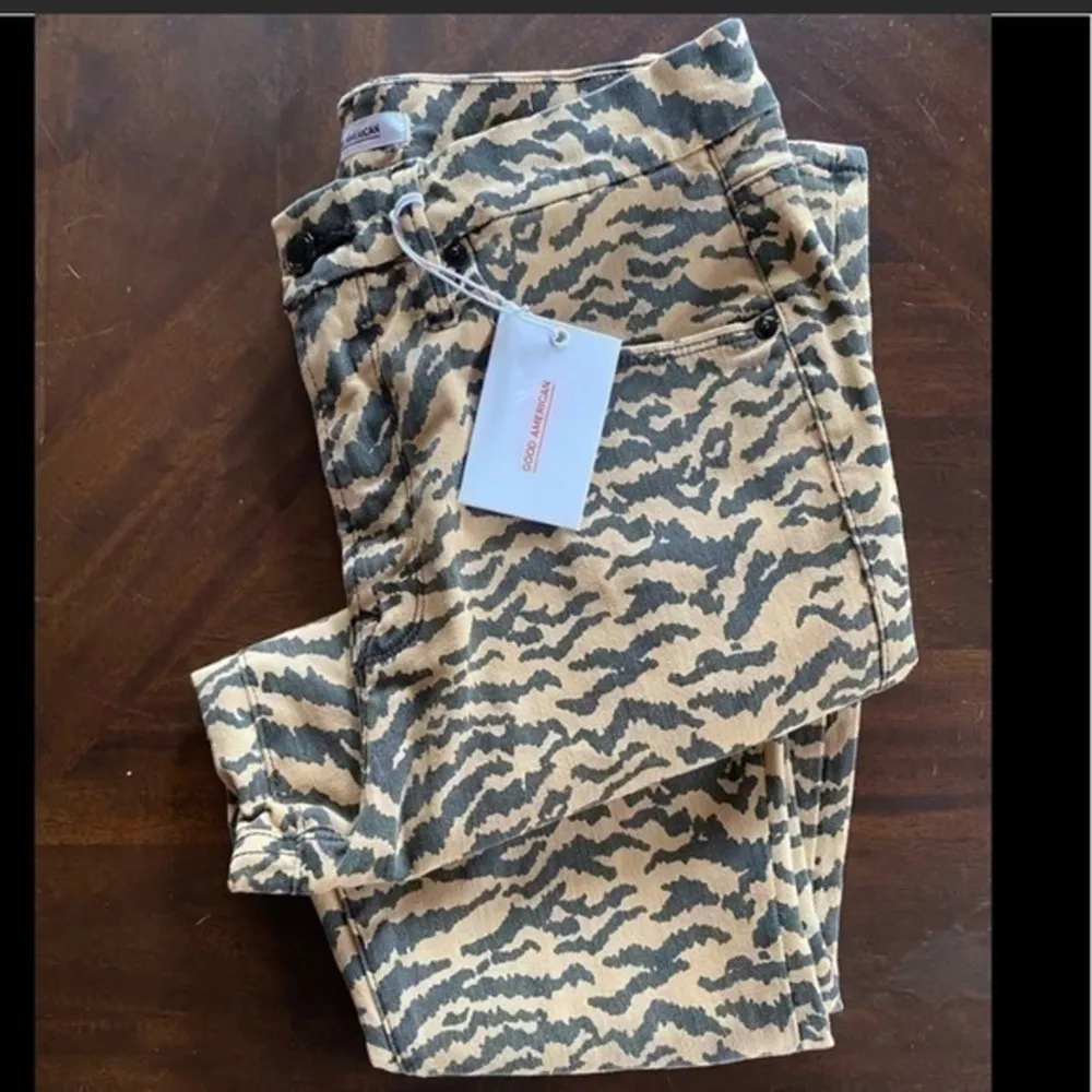 GOOD AMERICAN Jeans Good Waist Crop Zebra Print 30 - Image 6