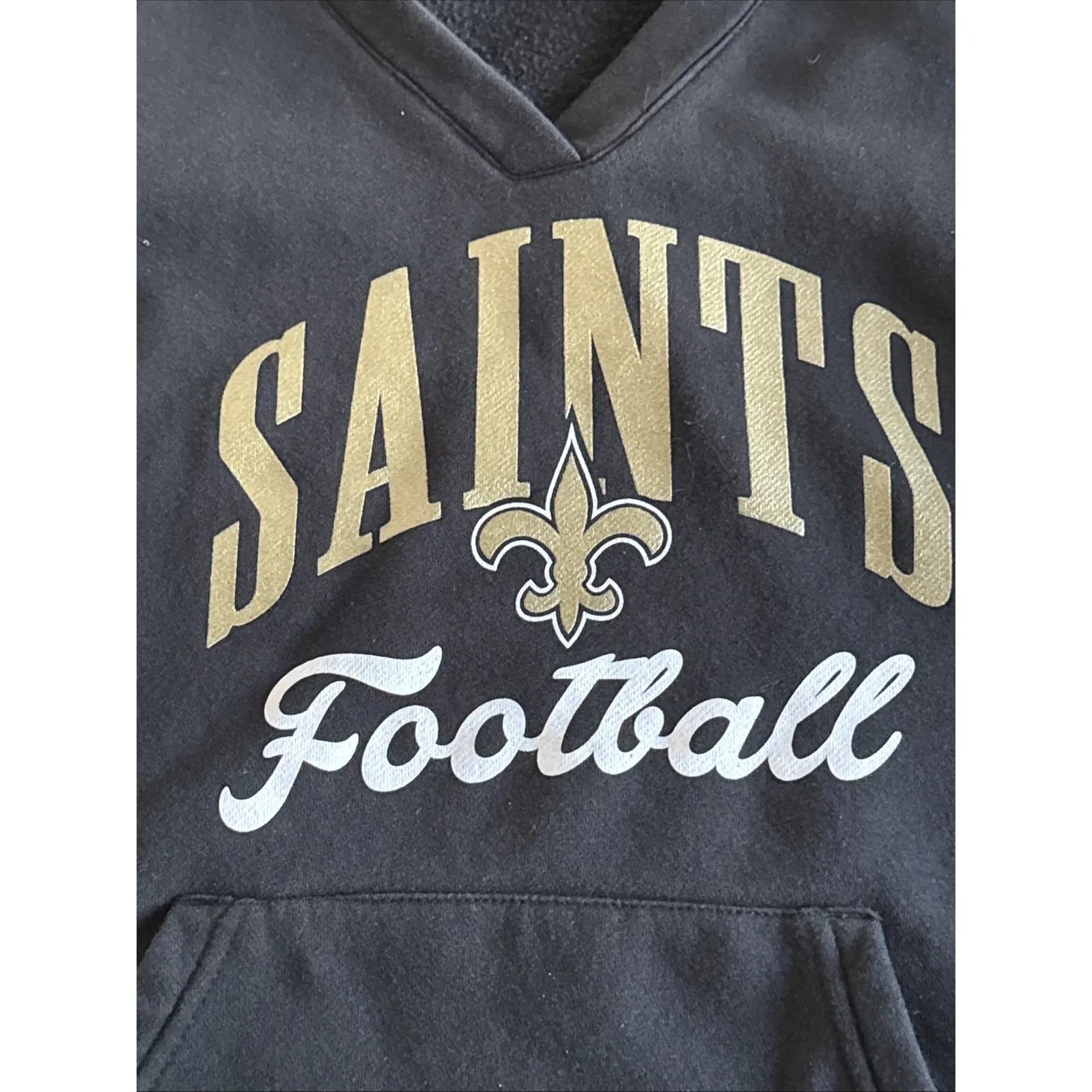 New‎ Orleans Saints Football NFL V-Neck Pullover Hoodie Women's Size-M - Image 2
