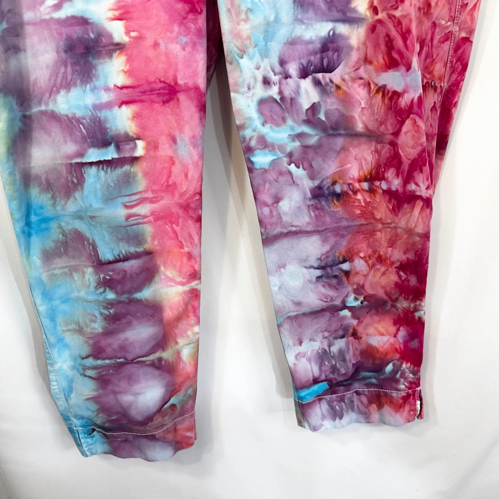 Fashion Bug Plus Size 14 Capri Pants Handmade Tie Dye Cropped‎ Pink Purple 599 - Image 4