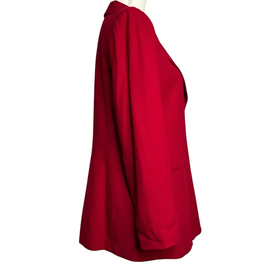 Kasper ASL Petite Red Women’s Blazer Size 10P Gold Black Metal Buttons Vintage - Image 4