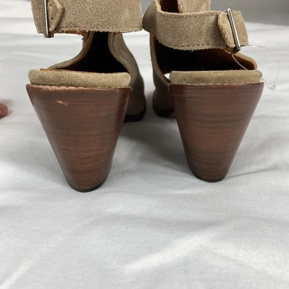 NEW Frye Carolina Ash Tan Sling Peep-Toe Suede Boot- 10 - Image 3