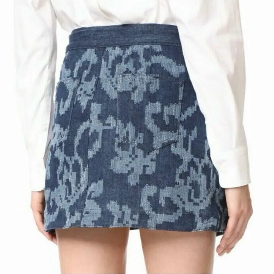Rag & Bone Marina Denim Wrap Mini Skirt Size 2 - Image 2