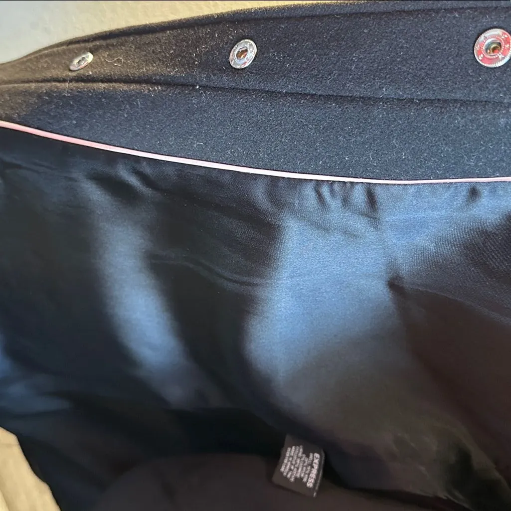 Express Black Wool Coat with Fur Cuffs - Image 8