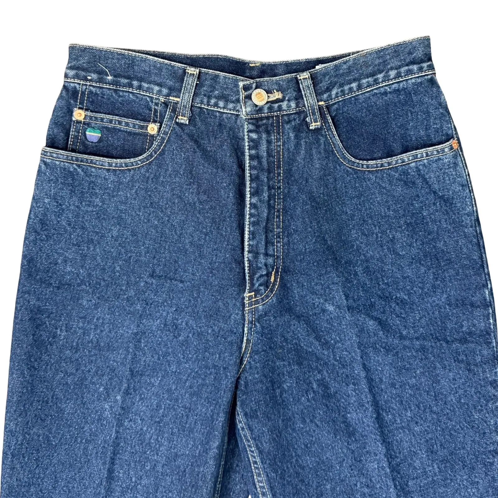 Vintage 90s Texwood Dark Wash Blue High Rise Mom Jeans Tapered Leg Size 32 - Image 9