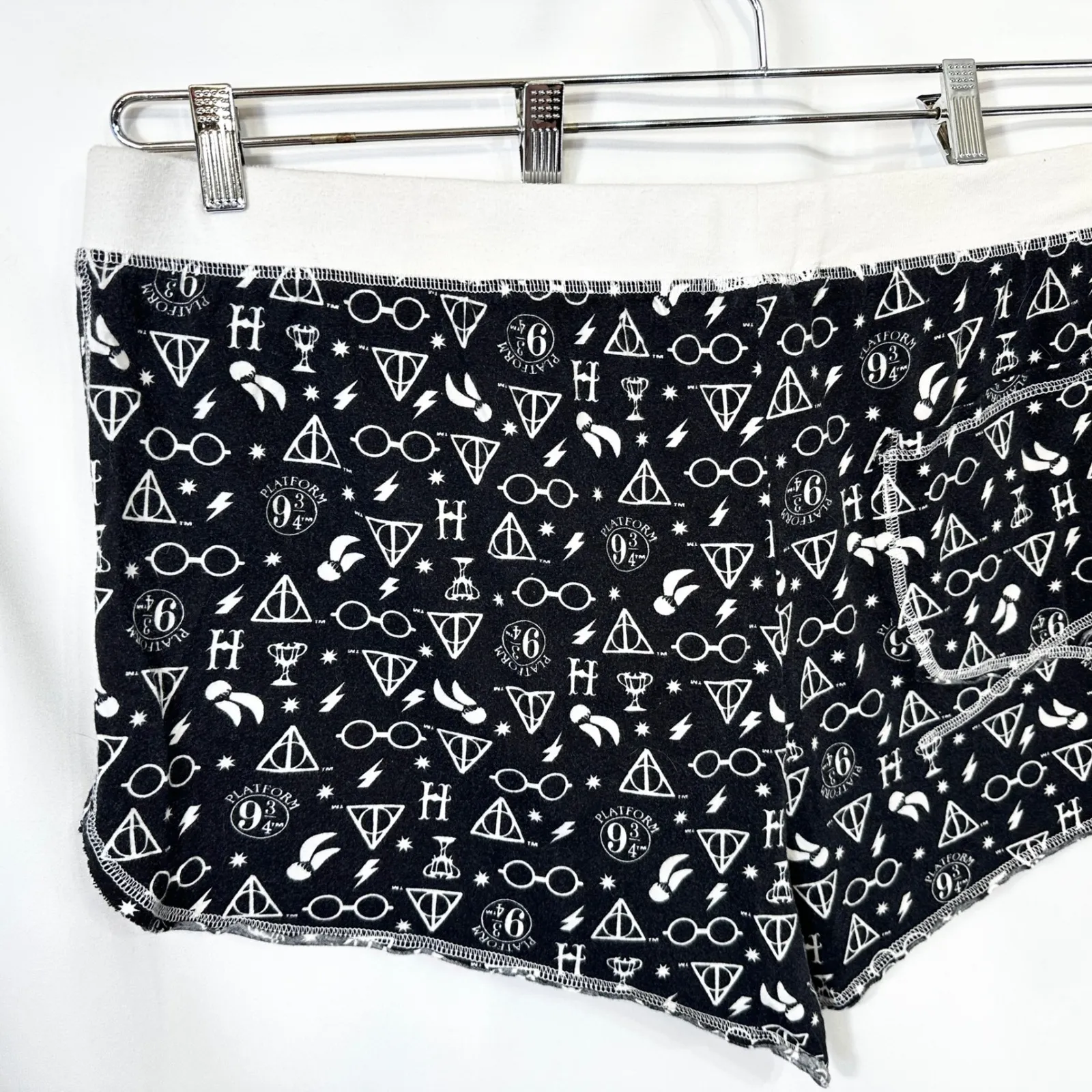 Harry Potter Plus Size 4X Sleep Shorts Black White Pocket Pull On Elastic 1780 - Image 5