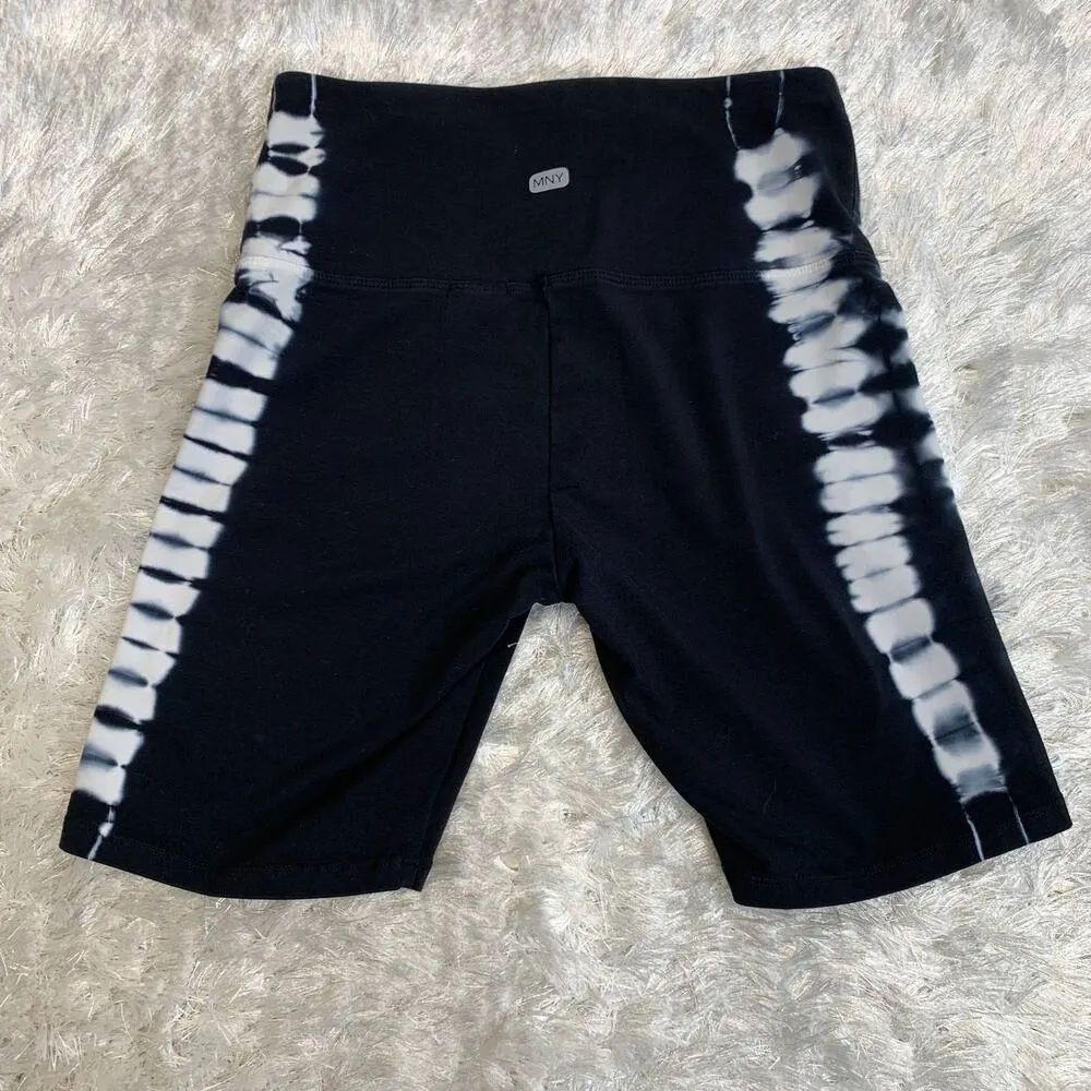 Marc New York  Black White Tie Dye Biker Shorts Sz Small - Image 2