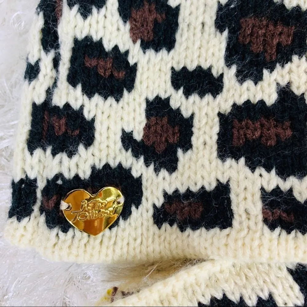 Betsey Johnson Leopard Cheetah Print Infinity Knit Scarf - Image 2