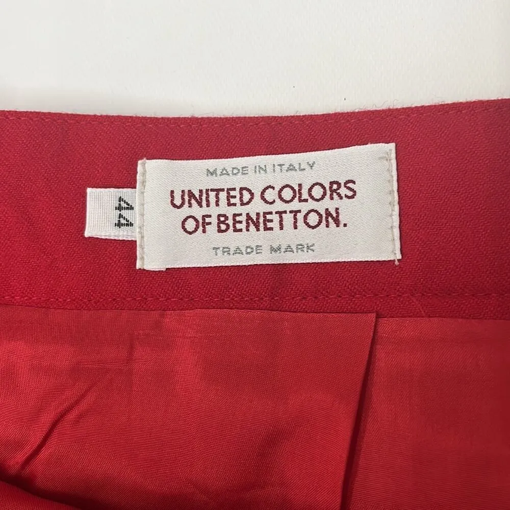 Vintage Wool Cherry Red Pencil Skirt 28 In Waist Italian sz 44 Sexy Capsule Size M - Image 4