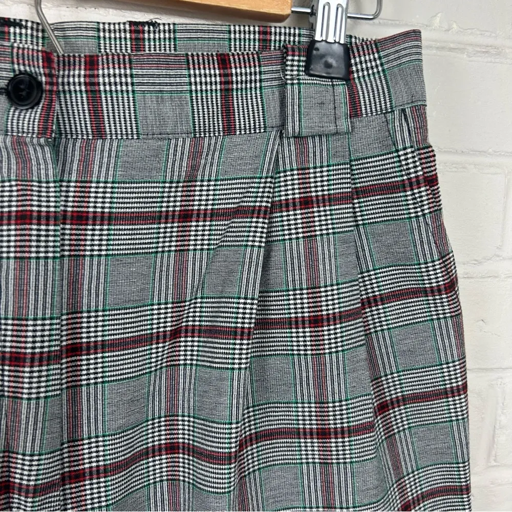 Counterparts Vintage Holiday Plaid Pleated Stirrup Leg Pants Size M - Image 13