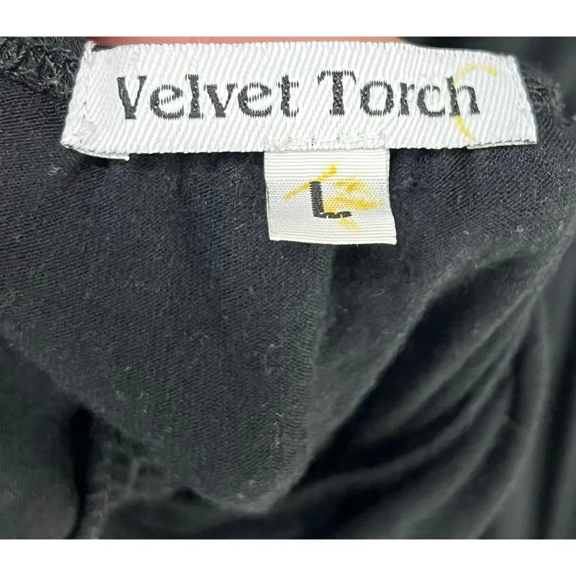 Velvet Torch Y2K Plunge Halter Dress Womens L Black Ruffle Smocked Summer Flirty - Image 10