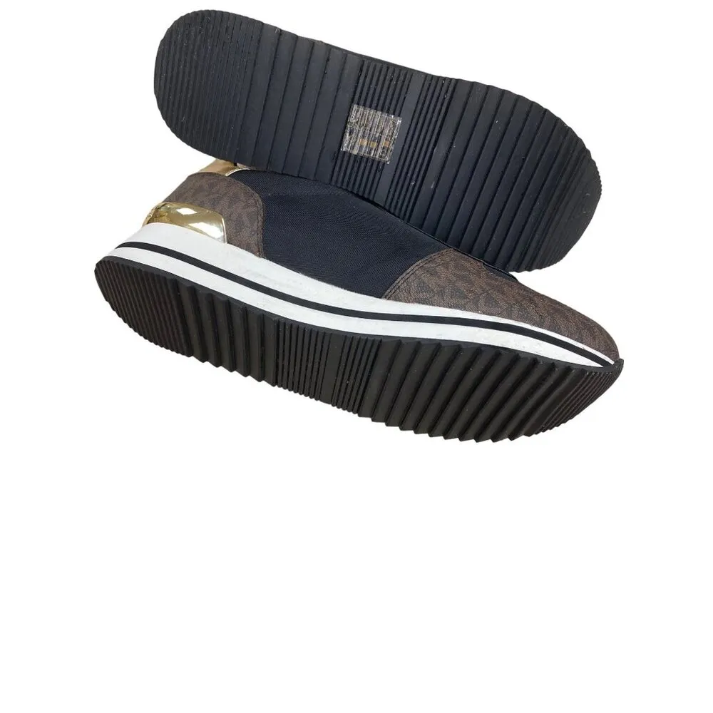 Michael Kors women designer sneakers brown black 10M SKU 1294 - Image 9