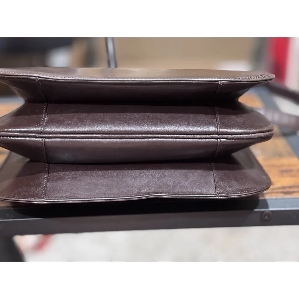 Yves Saint Laurent Vintage Brown Leather Flap Bag 1970-1980 - Image 7