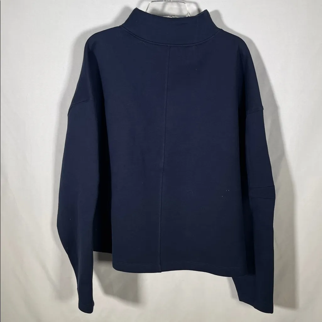 ASOS  WEEKEND COLLECTIVE HEAVYWEIGHT HALF ZIP PULLOVER SWEATSHIRT NAVY BLUE LARGE - Image 7