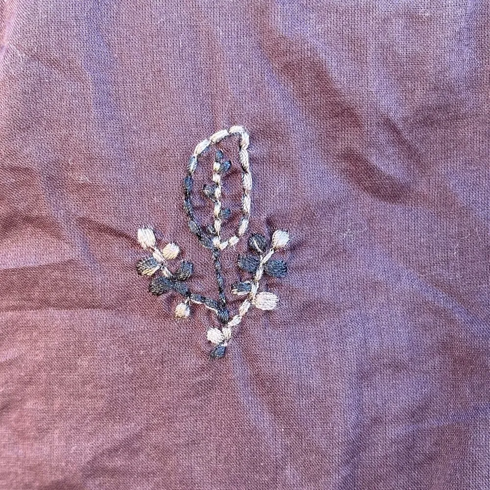 J. Crew Plum Fiesta Embroidered Floral Cotton Tunic size S - Image 6