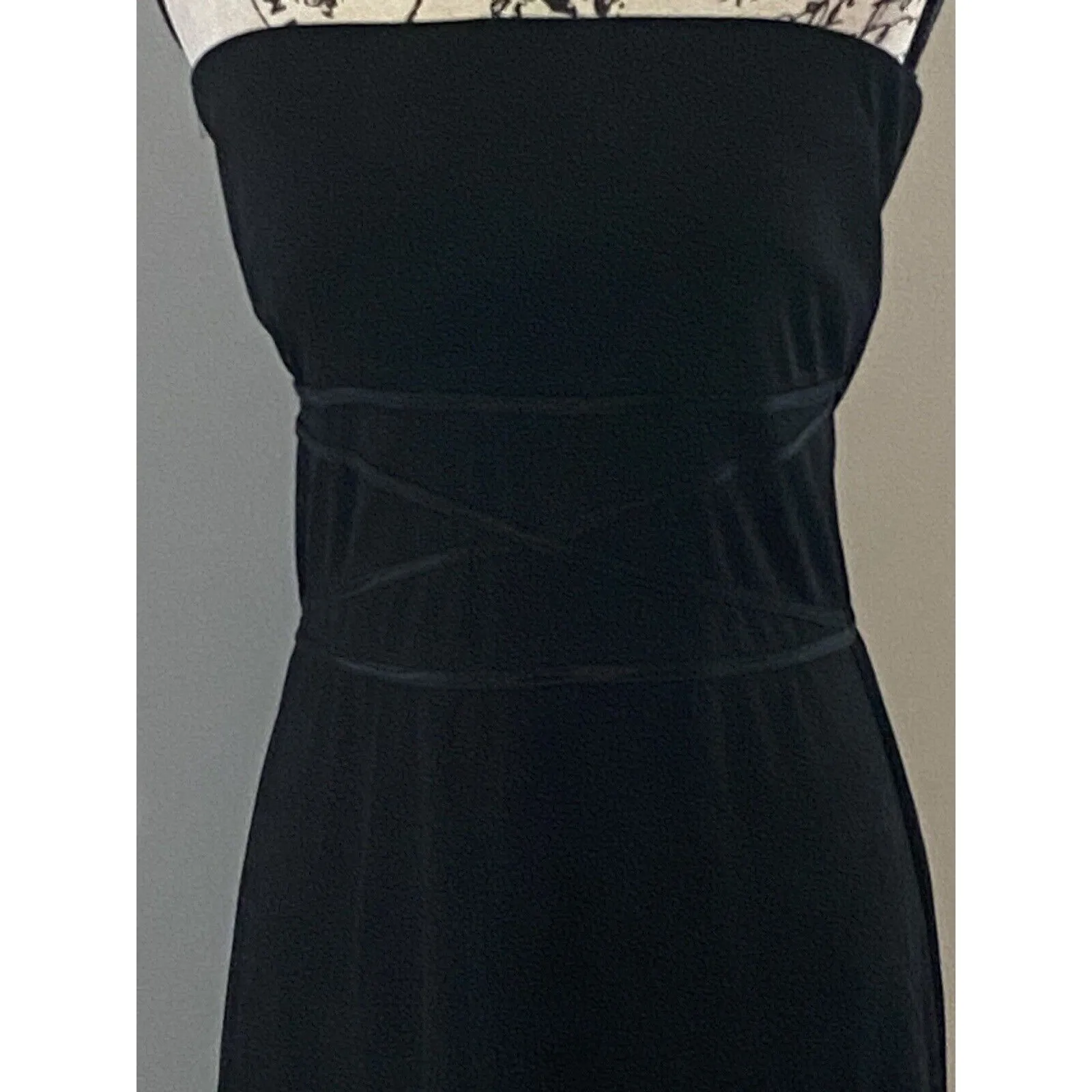 White House Black Market Front Ribbon Back Tie Strapless Body Fit Dress Sz M - Image 5
