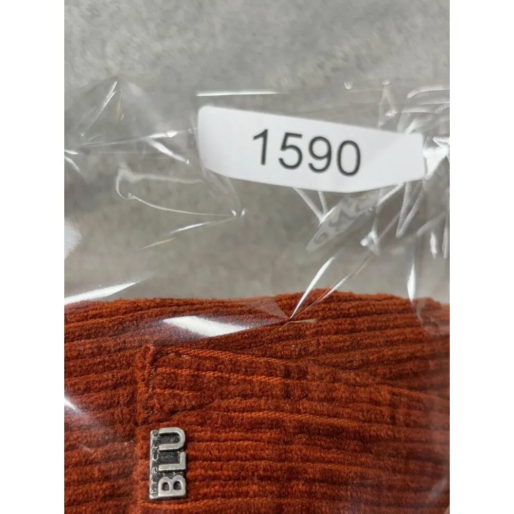 Tractr Blu Heidi Mid Rise Slim Fit Corduroy Pants Rust Orange  Flare leg NWT - Image 10