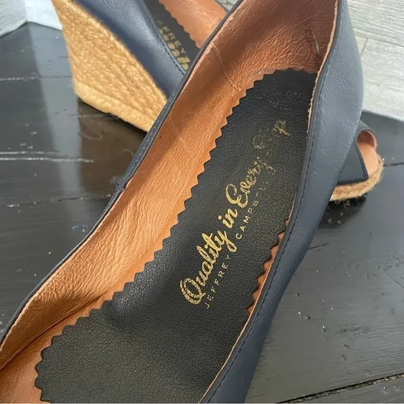 Jeffrey Campbell Quality in Every Step Navy Wedge‎ heel size 38/7.5 - Image 3