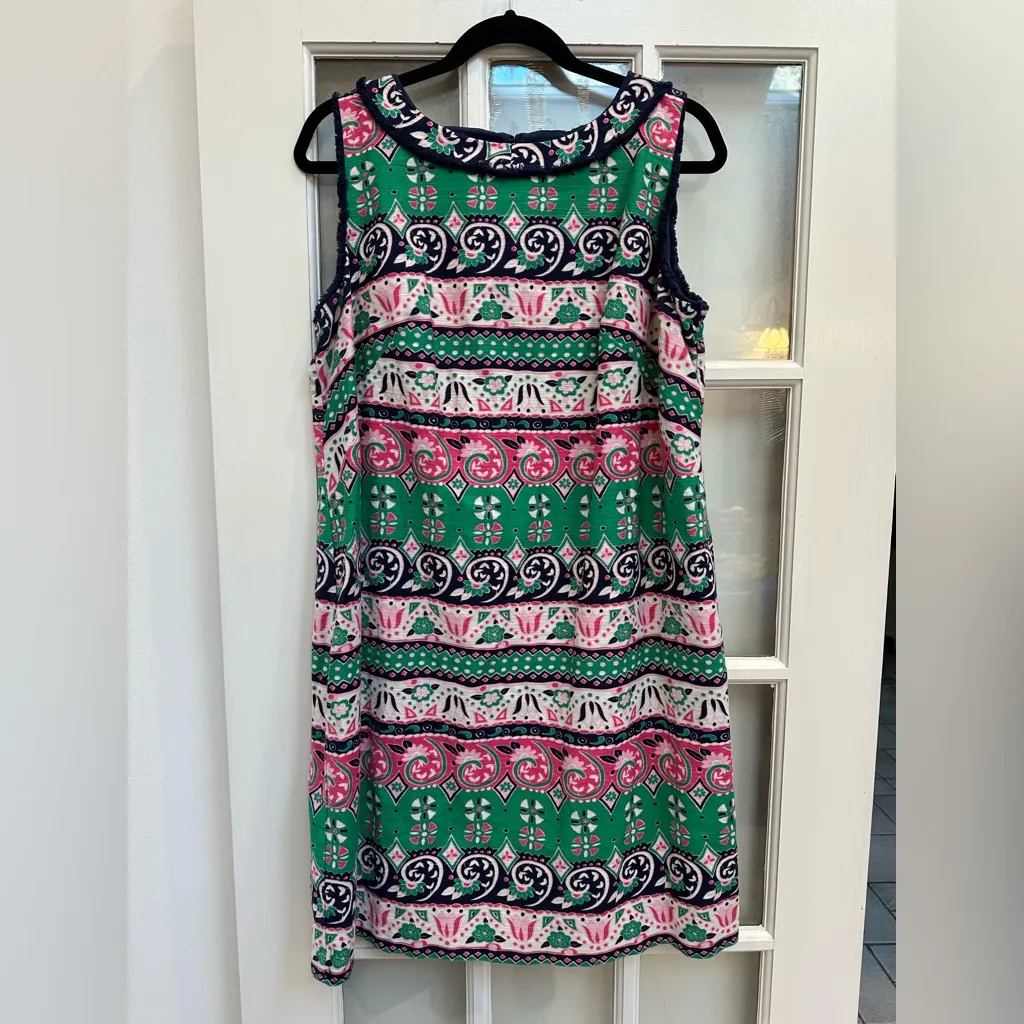 Talbots Fringe Sleeveless Floral Paisley Boho Southwestern Dress Plus Size 14W - Image 13