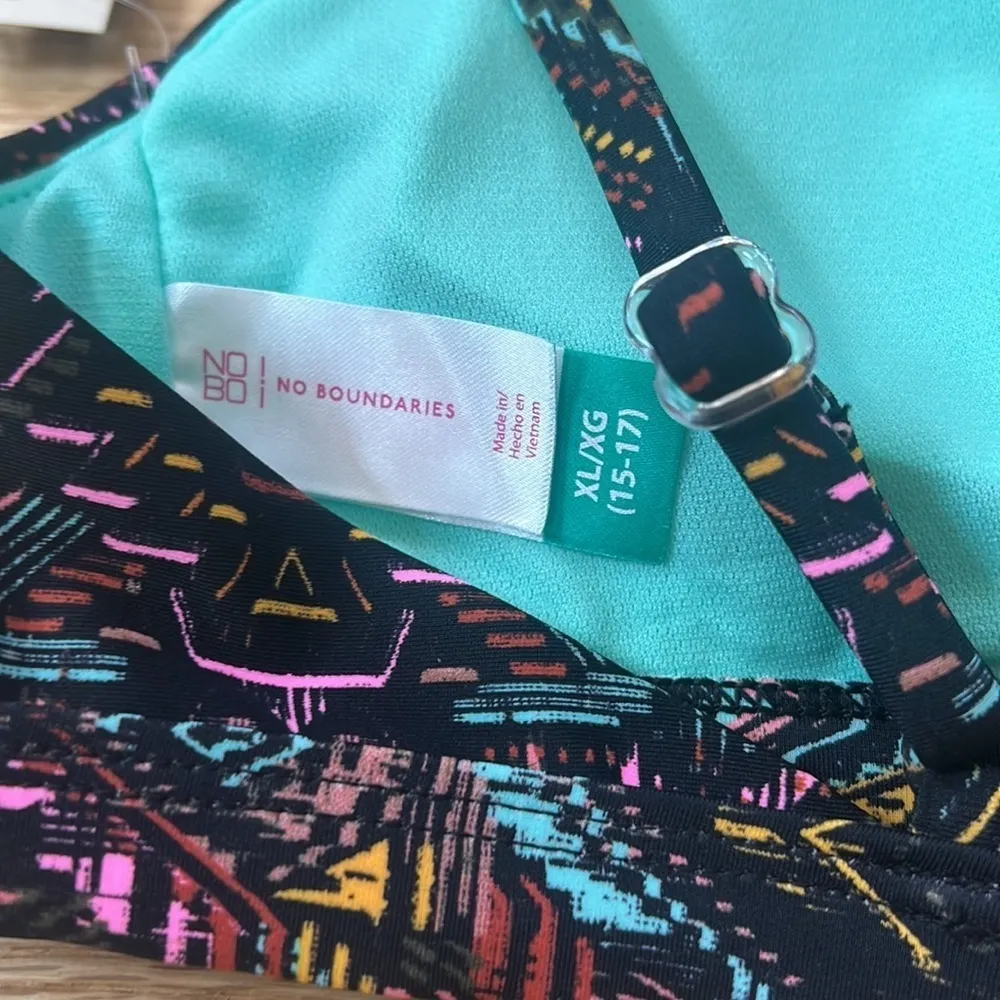 No Boundaries Tribal Bikini Top - NWT Mix & Match Separates Swimwear Juniors XL - Image 6