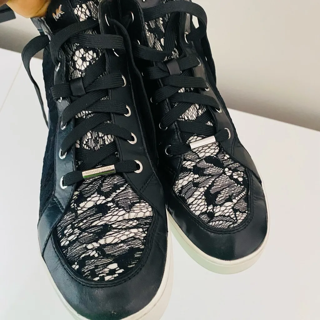 Michael Kors Black Lace Ankle Sneakers - Image 4