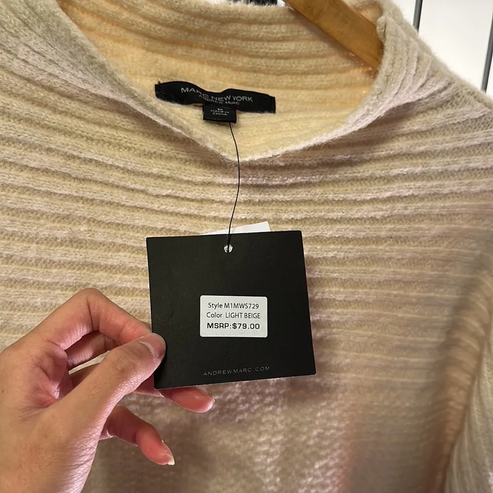 Marc New York light beige fashion designer sweater NWT - Image 3