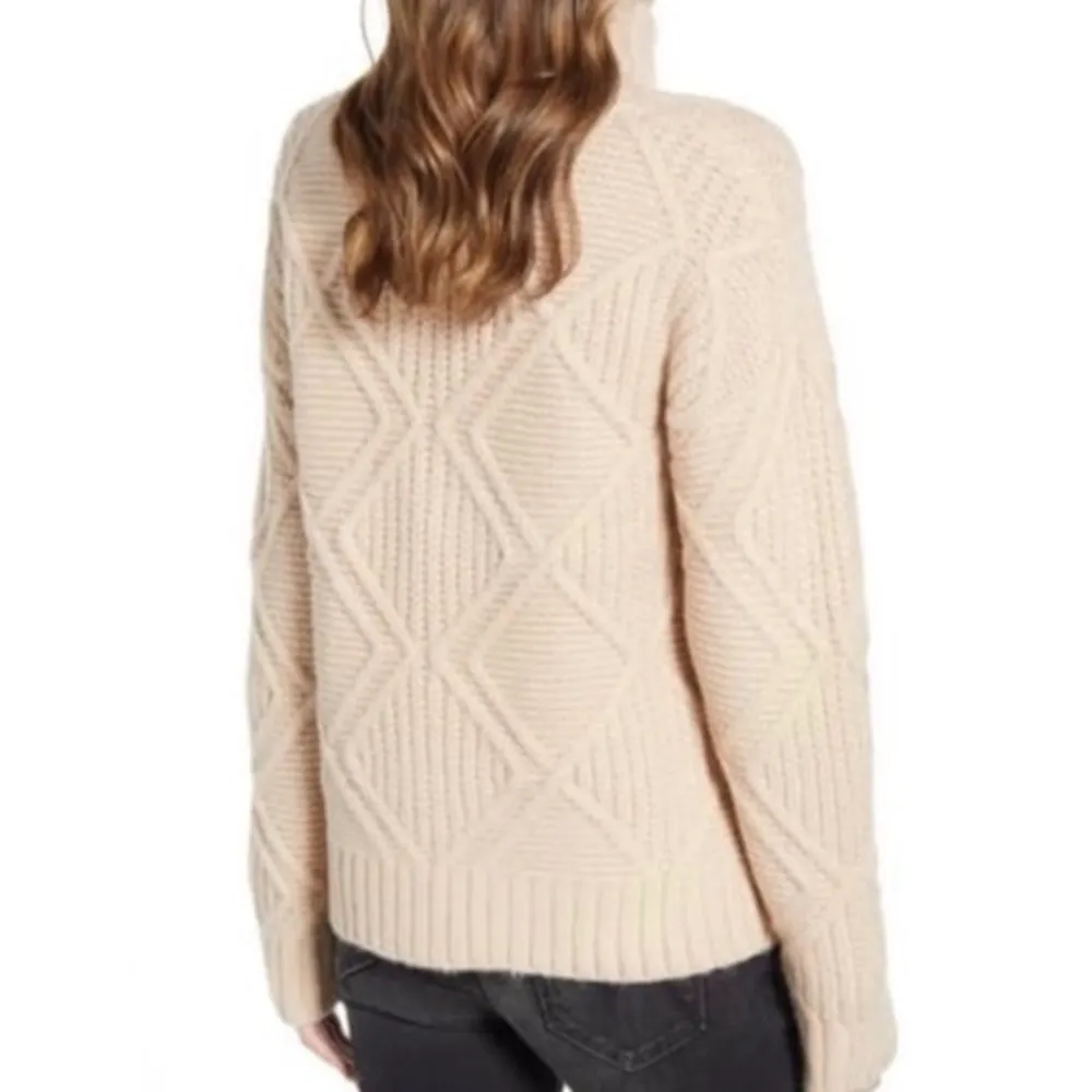 Caslon Women’s Tan Chunky Cable Knit Turtleneck Sweater Size Medium NWT - Image 24