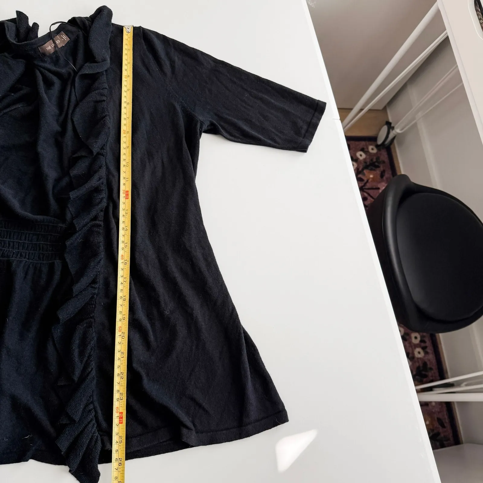 Y2K The Limited Womens Cardigan Sz L Black Ruffle Front Whimsigoth Fairy Grunge‎ - Image 9