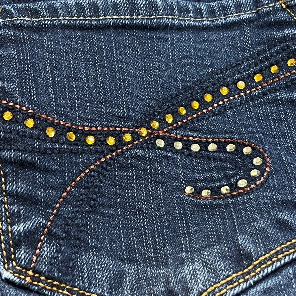 VTG NYDJ Jeans Rhinestone Pocket Straight Medium Wash Size 8 Petite 8P (READ) - Image 6