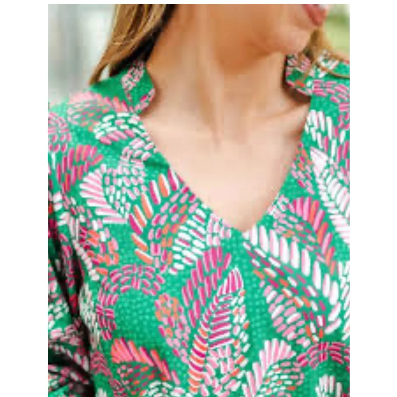 Michelle McDowell Mosiac Meadow‎ Pine Juliet Top Green Size XL - Image 3
