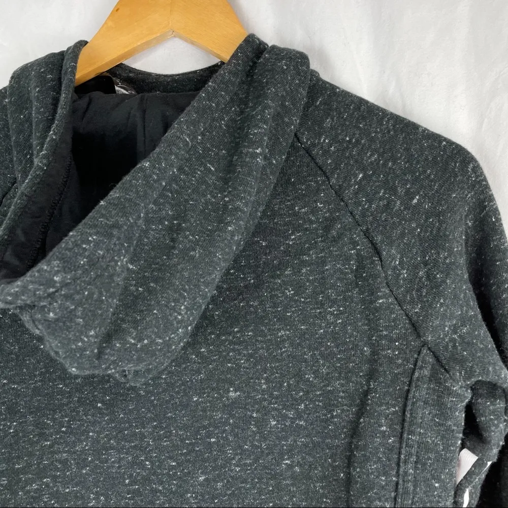 Adidas Charcoal Grey Heathered Cropped Logo Hoodie - Image 10