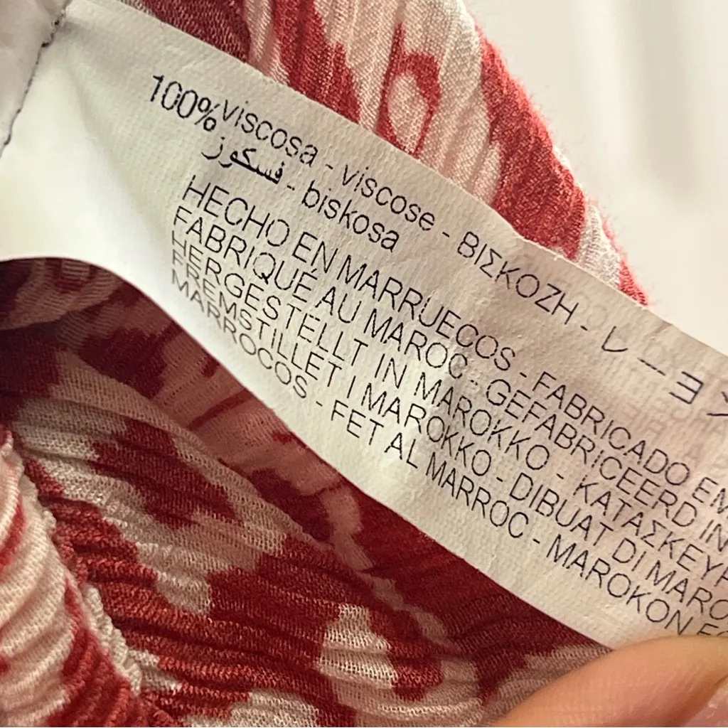 ZARA Floral Print Button Mini Dress Long Sleeve Ruffles Female Casual V neck M - Image 7