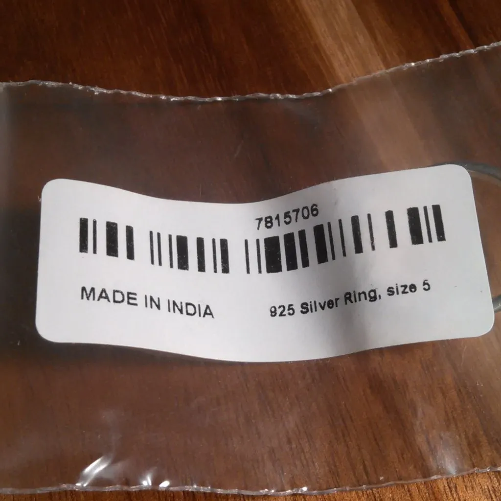 Simulated Green Diamond Five Stone Sterling Silver Ring (Size 5) - Image 14