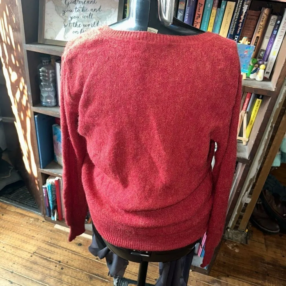 Peruvian Connection red alpaca v-neck elevated basics sweater - Image 2