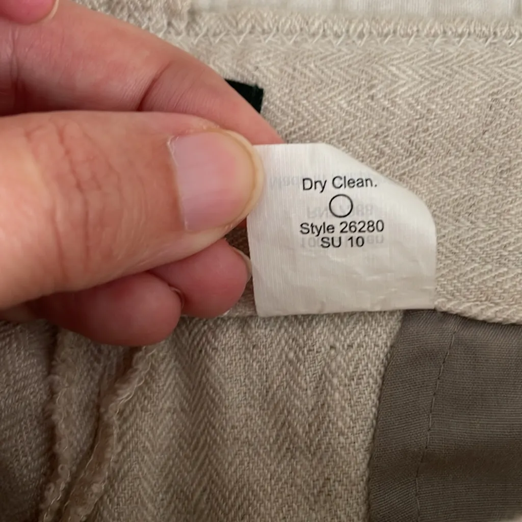 J. CREW Linen Cafe Trouser in Flax Mid Rise Straight Leg Neutral Minimal Size 10 - Image 12