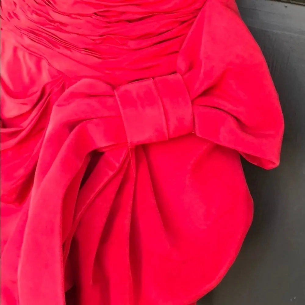 Marchesa Notte Silk‎ Strapless Dress Red Size 6 - Image 3