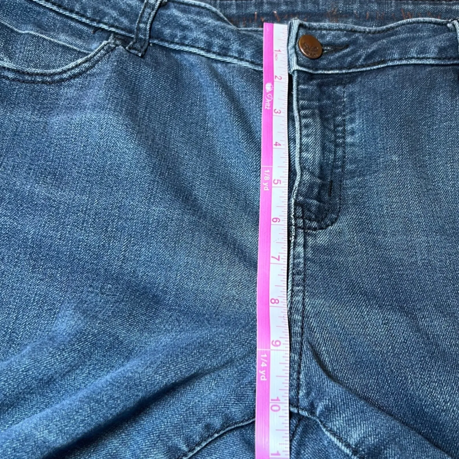 Simply Vera Vera Wang Blue Jeans Womens 14 Denim Straight Leg Casual Stretch - Image 10