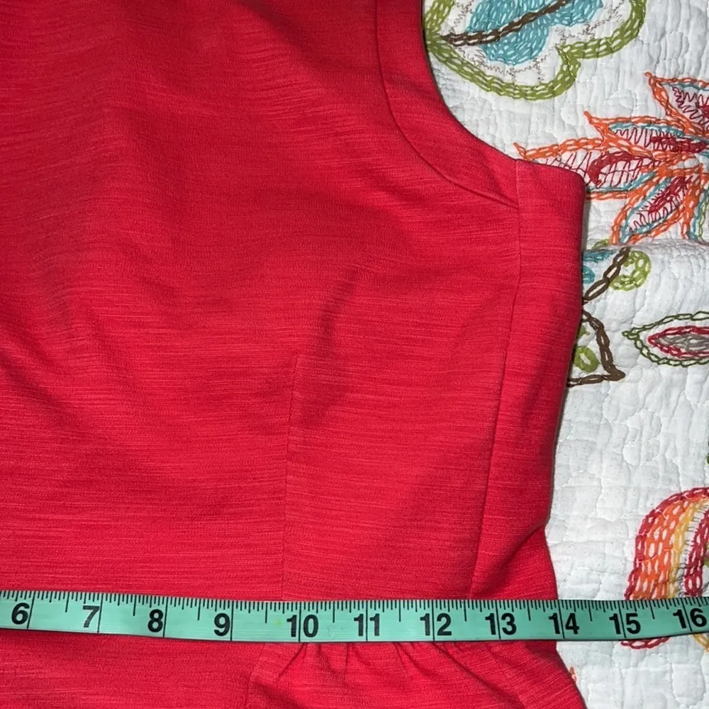 Madewell XS womens fit and flare dress sleeveless coral salmon color has pockets - Image 12