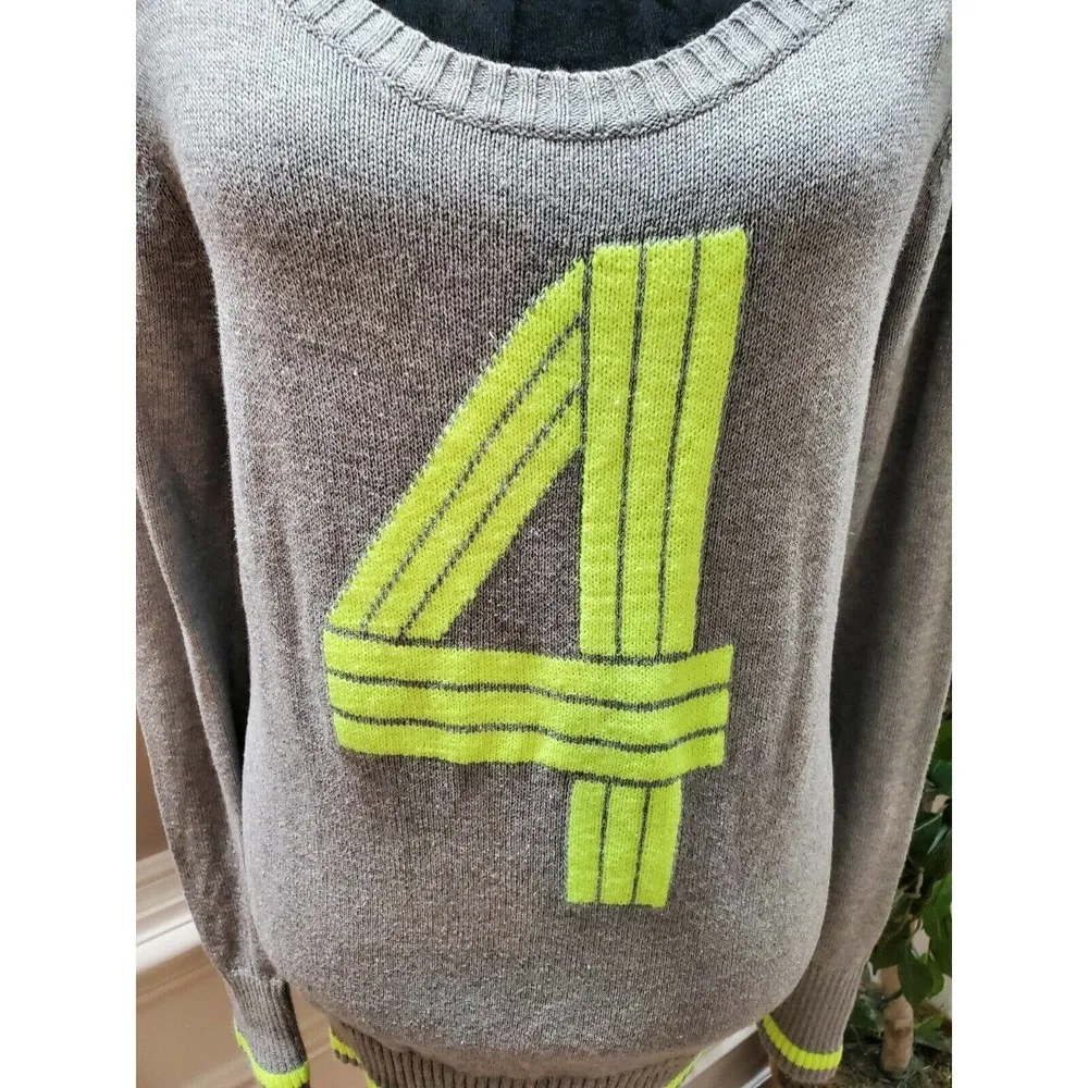 Arizona Women's Solid Gray Cotton Round Neck Long Sleeve Casual Sweater Size XL - Image 3