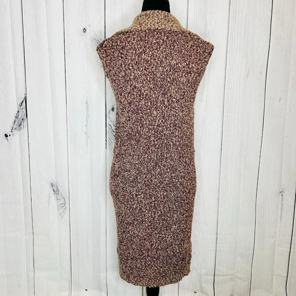 Doncaster Sz S Wool Blend Duster Sleeveless Long Cardigan Sweater Chunky Knit - Image 7