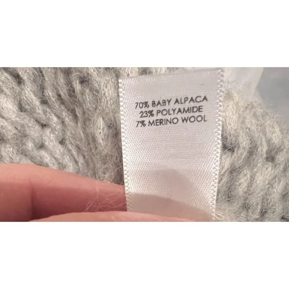 Unsubscribed Women’s Chunky Cardigan Small Gray Oversized Hand Knit Peru NWT - Image 10