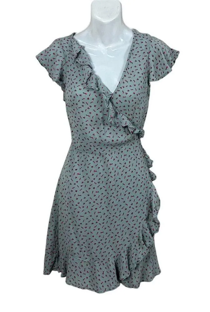 Urban Outfitters Kimichi Blue Pins And Needles Ruffle Wrap Mini Dress si… - Image 6