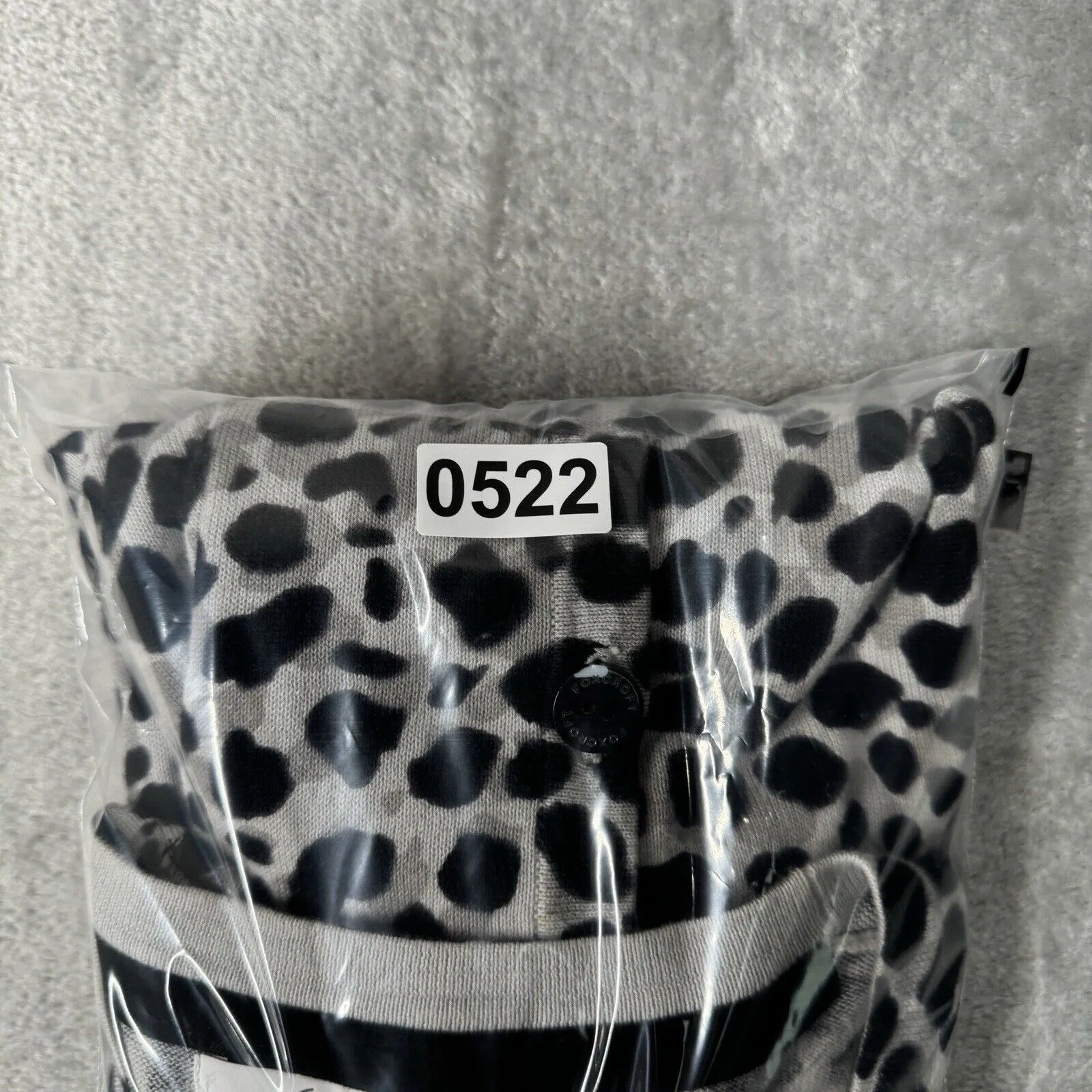 Foxcroft Sweater Womens Large White Black Leopard Cardigan Neutral Office Casual - Image 9