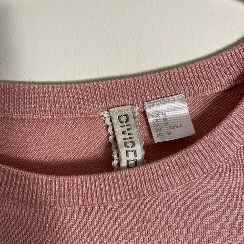 Divided light rose lace pink women’s long sleeved blouse shirt warm lightweight - Image 5