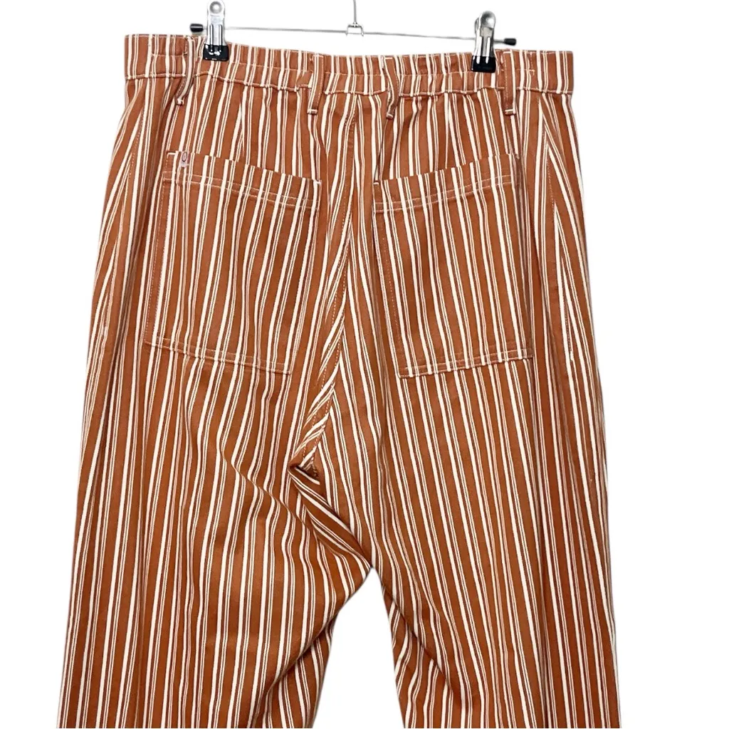 Big Bud Press Western Bell Bottom Pants Women’s Large Striped Retro Cotton Orange - Image 6