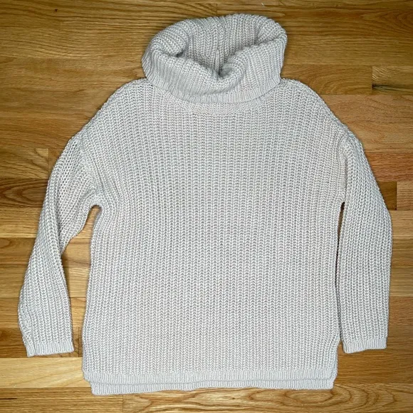 Haven Well Within Cream Chunky Knit Cowl Neck Sweater Size XS - Image 2