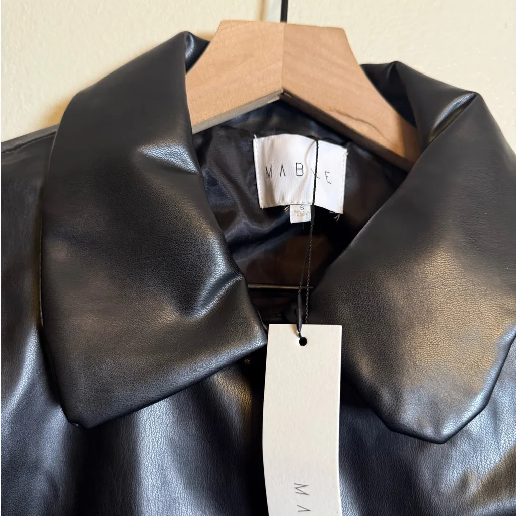 mable lita faux leather jacket Black - Image 3