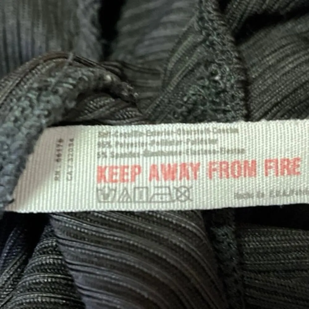 Free People Black Ribbed Scoop Neck Long Bell Sleeve Thong Bodysuit Top Size S - Image 5