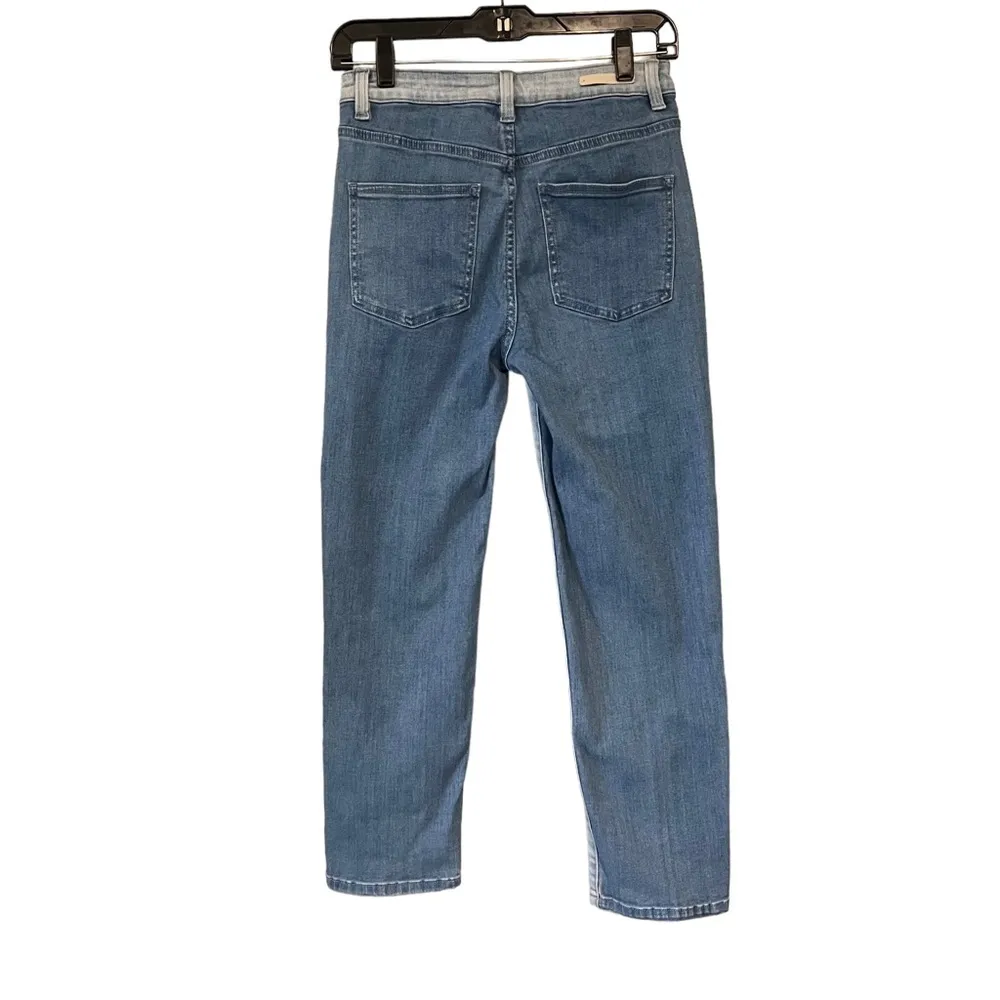 Soft Surroundings Ultimate Denim Straight Cropped Piece Two Tone Jeans - Image 3